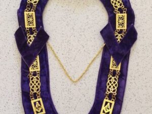 Masonic Grand Lodge Chain Collar Gold Purple Velvet