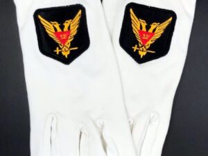 Cotton Gloves with 33rd Degree Eagle Emblem Wings Up 33WU-GLC 