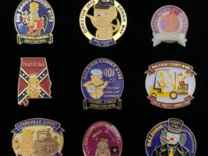 500 Custom R.O.J. Director or Court Lapel Pins for $599