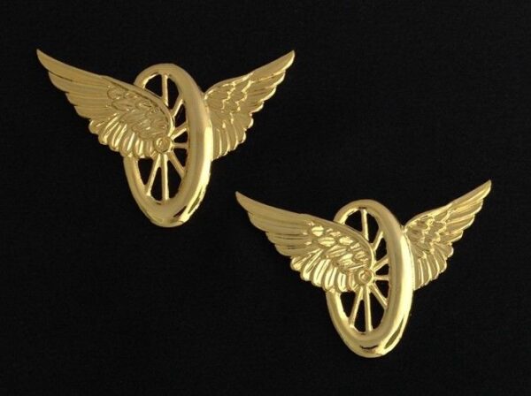 Motorcycle Wings Uniform Insignia Gold New