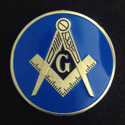 Masonic Auto Emblem Light Blue New For Sale