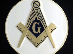 Masonic Auto Emblem White New For Sale