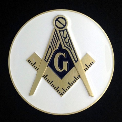Masonic Auto Emblem White New For Sale