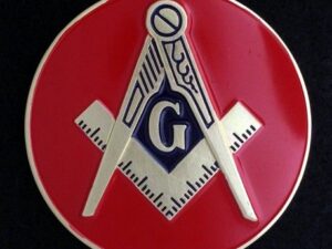 Masonic Auto Emblem Red New For Sale