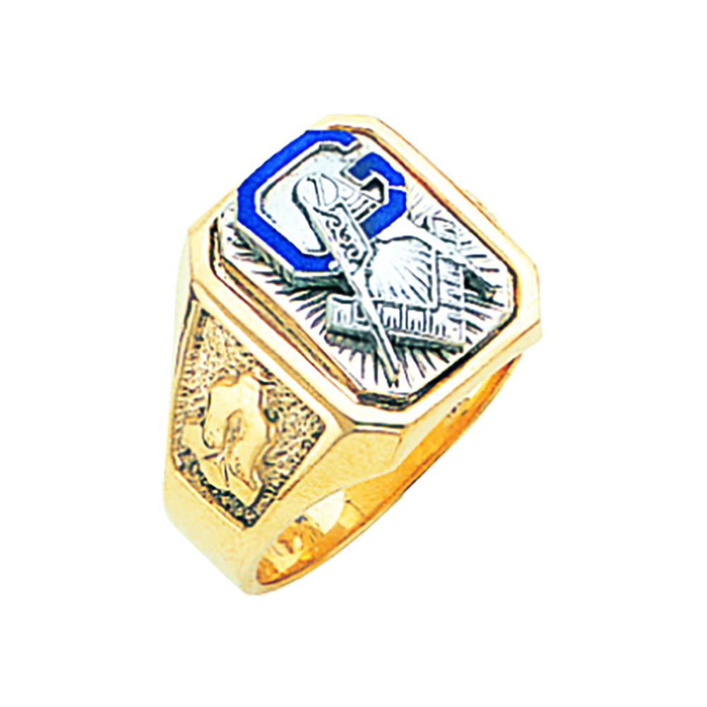 or 14k Yellow or White  Gold Masonic Blue Lodge Freemason Ring 10k 