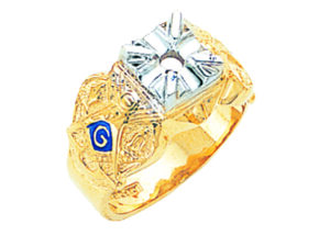Masonic Ring Mounting - Open Back in 10K Gold