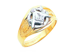 Masonic Ring - Solid Back in 10K Gold