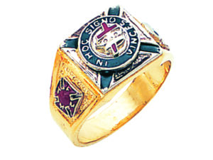 Masonic Knight Templar Ring Gold New