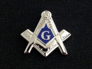 Masonic Square Compasses Lapel Pin Silver New