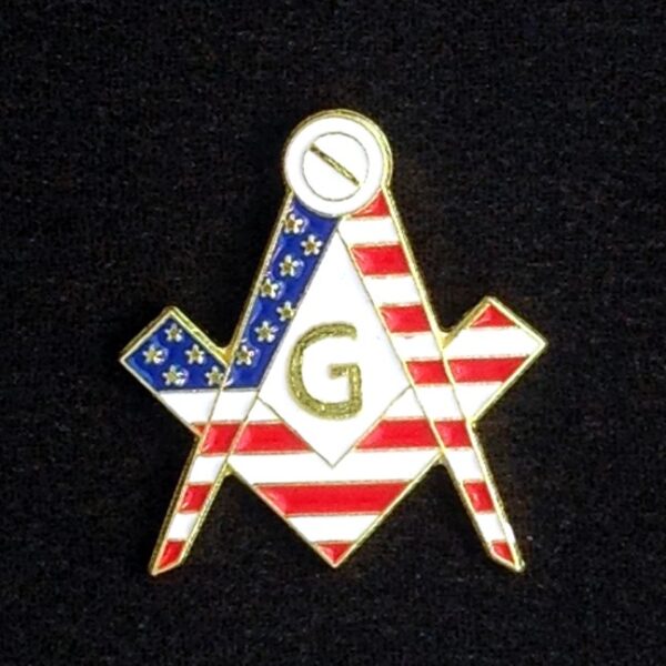 Masonic US Flag Lapel Pin New