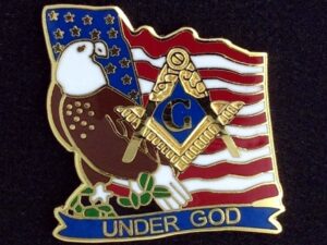 Masonic US Flag Eagle Under God Lapel Pin New