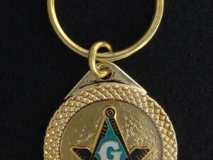 Masonic Emblem Key Chain Tag Gold New