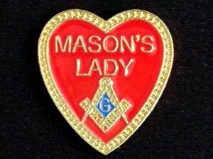 Masonic Masons Lady Heart Lapel Pin new