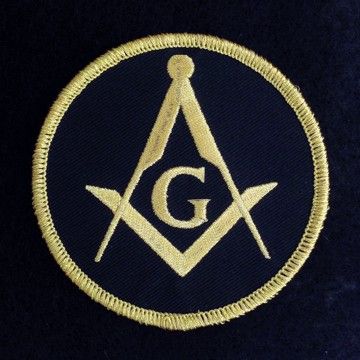 Masonic Emblem Black Gold Round Embroidered Patch New