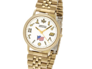 Masonic Working Tool Dial Watch Gold New