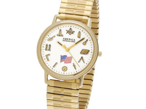 Masonic Working Tool Dial Watch Gold New