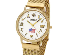 Masonic Working Tool Dial Watch Gold New
