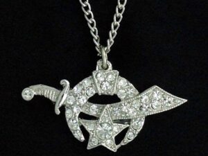 Shrine Shriner Lady Rhinestone Pendant Necklace New