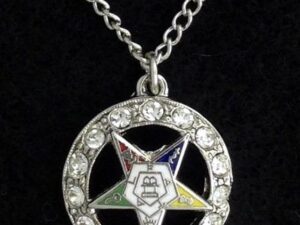 Order of the Eastern Star Rhinestone Pendant Necklace New