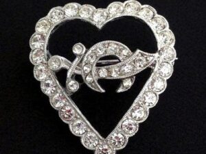 Shrine Shriner Lady Heart Rhinestone Pin New