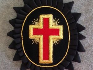 Templar Sir Knight Chapeau Cross with Rosette in Mylar 
