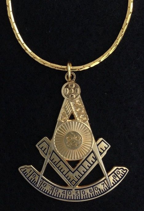 3 X Past Master Golden Tone Jewel For Masonic Collar Regalia Freemasons Pendent