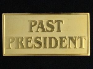 Pat President Lapel Pin Gold New