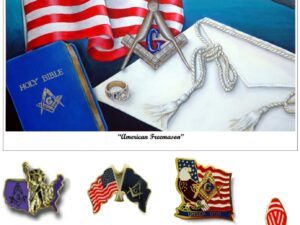 Masonic Patriotic Print & Lapel Pin Collection