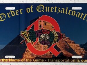 Order of Quetzalcoatl Auto Plate