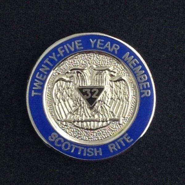 Scottish Rite 25 Year Lapel Pin New
