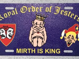 Royal Order of Jesters Auto Plate New