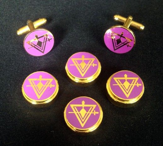 Masonic Shriner Cloisonne Button Cover & Cuff Link Set SHR-BCL 
