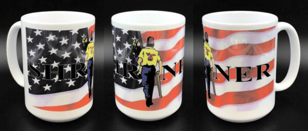 Shrine Shriner US Flag Ceramic Coffee Mug New