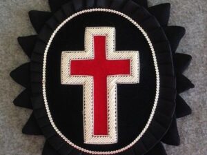 Templar Sir Knight Chapeau Cross with Rosette in Mylar 