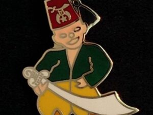 Shrine Shriner Scimitar Oriental Band Lapel Pin New