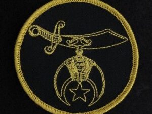 Shrine Shriner Black Gold Round Embroidered Patch New
