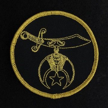 Shrine Shriner Black Gold Round Embroidered Patch New