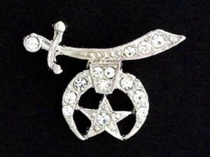 Shrine Shriner Rhinestone Lapel Pin New