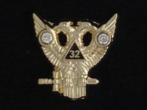 Scottish Rite 32nd Degree Wings Up Lapel Pin