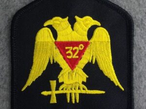 Scottish Rite 32nd Degree Embroidered Patch Black