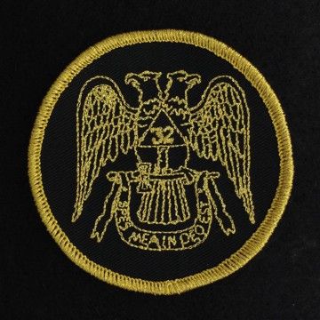 Scottish Rite 32nd Degree Embroidered Patch Black