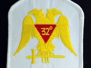 Scottish Rite 32nd Degree Embroidered Patch White