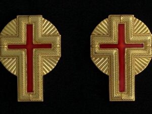 Knight Templar Collar Cross Rays Gold New