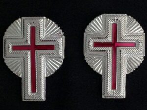 Knight Templar Collar Cross Rays Silver New