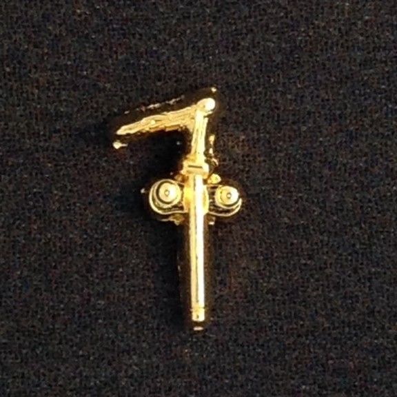 Masonic Two Ball Cane Lapel Pin Gold New