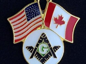 Masonic US Canada Flag Lapel Pin New