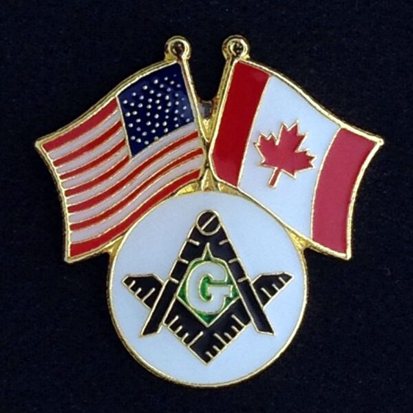 Masonic US Canada Flag Lapel Pin New