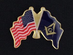 US Flag Masonic Flag Lapel Pin New