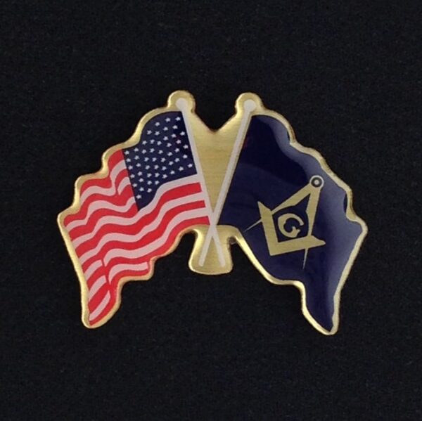US Flag Masonic Flag Lapel Pin New
