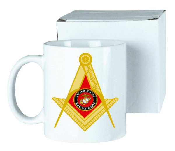 Masonic US Marine Corps Ceramic Coffee Mug New